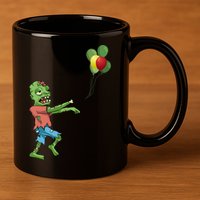Zombie Birthday Balloon Funny 11oz C Handle Ceramic Mug