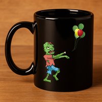 Zombie Birthday Balloon Funny 11oz C Handle Ceramic Mug