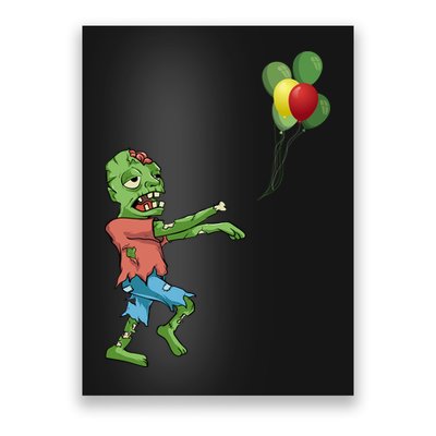 Zombie Birthday Balloon Funny Poster