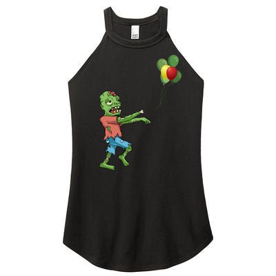 Zombie Birthday Balloon Funny Women’s Perfect Tri Rocker Tank