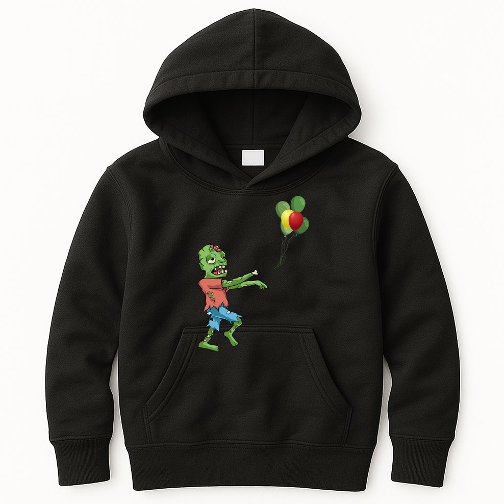 Zombie Birthday Balloon Funny Kids Hoodie