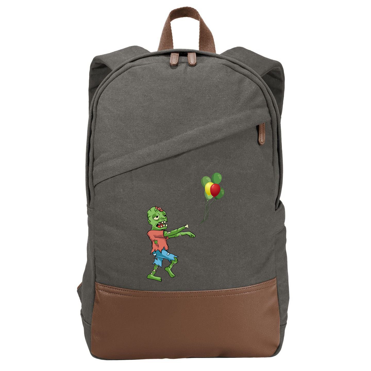 Zombie Birthday Balloon Funny Cotton Canvas Backpack