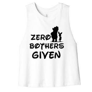 Zero Bothers Given Women's Racerback Cropped Tank