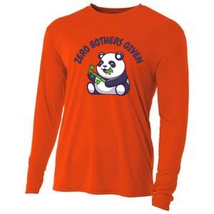 Zero Bothers Given Funny Zero Bothers Given Cooling Performance Long Sleeve Crew