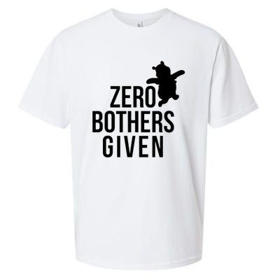 Zero Bothers Given Funny Gift Friends Sueded Cloud Jersey T-Shirt