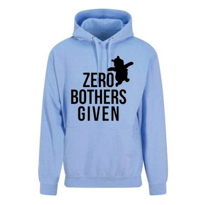 Zero Bothers Given Funny Gift Friends Unisex Surf Hoodie