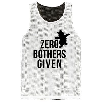 Zero Bothers Given Funny Gift Friends Mesh Reversible Basketball Jersey Tank