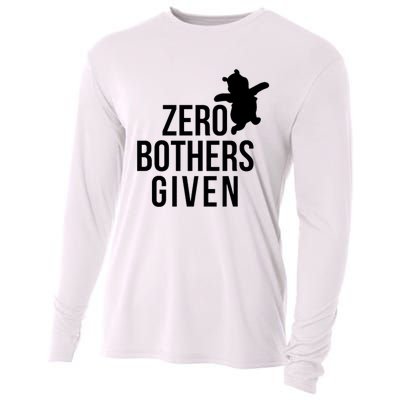 Zero Bothers Given Funny Gift Friends Cooling Performance Long Sleeve Crew