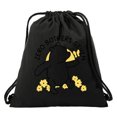 Zero Bothers Given Funny Zero Bothers Given Drawstring Bag