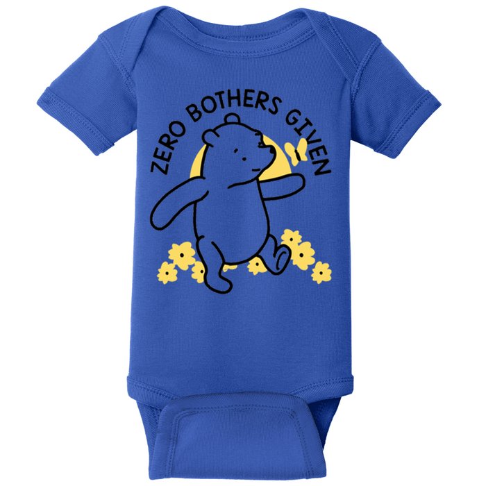 Zero Bothers Given Funny Zero Bothers Given Baby Bodysuit