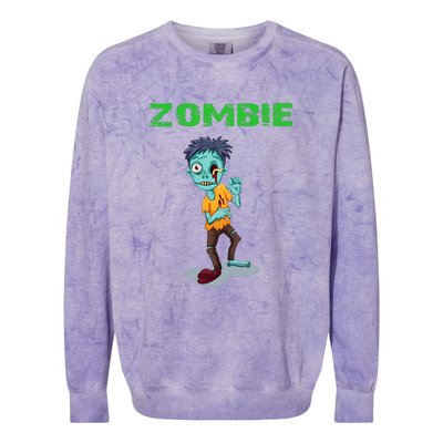 Zombie Boy Halloween Colorblast Crewneck Sweatshirt