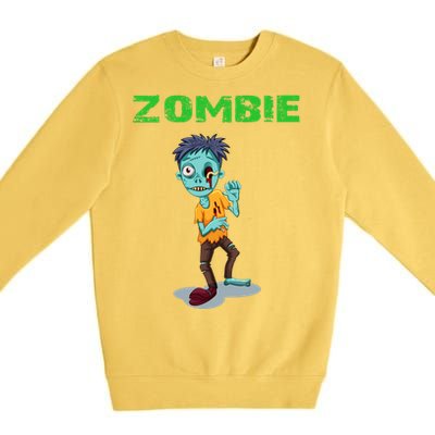 Zombie Boy Halloween Premium Crewneck Sweatshirt