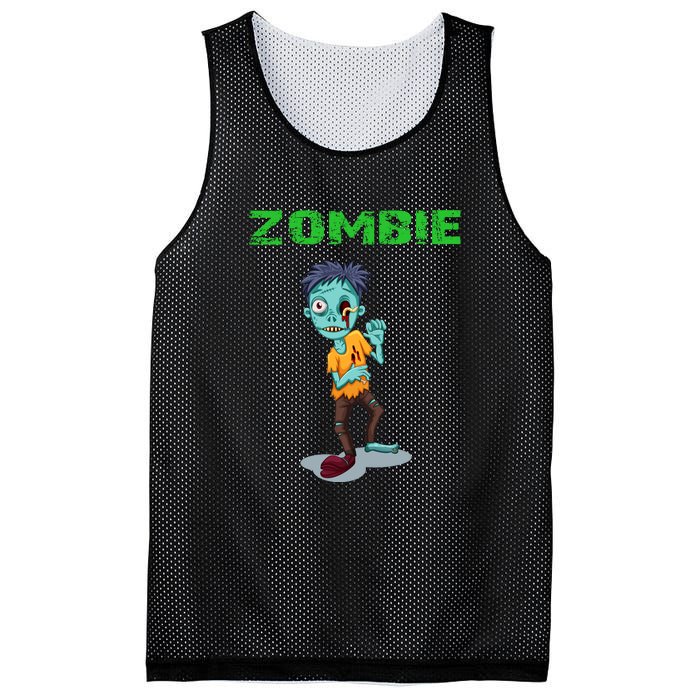 Zombie Boy Halloween Mesh Reversible Basketball Jersey Tank