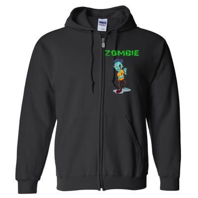 Zombie Boy Halloween Full Zip Hoodie