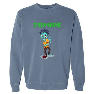 Zombie Boy Halloween Garment-Dyed Sweatshirt