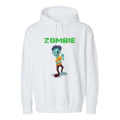 Zombie Boy Halloween Garment-Dyed Fleece Hoodie