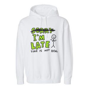 Zoe Bread IM Late Time Is Not Real Garment-Dyed Fleece Hoodie