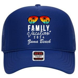 Zuma Beach Malibu California Family Vacation 2024 Great Gift High Crown Mesh Back Trucker Hat