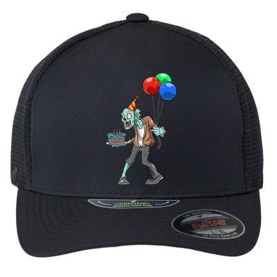 Zombie Birthday Party Zombie Party Halloween Birthday Party Flexfit Unipanel Trucker Cap