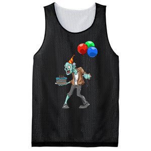 Zombie Birthday Party Zombie Party Halloween Birthday Party Mesh Reversible Basketball Jersey Tank