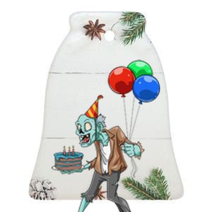 Zombie Birthday Party Zombie Party Halloween Birthday Party Ceramic Bell Ornament