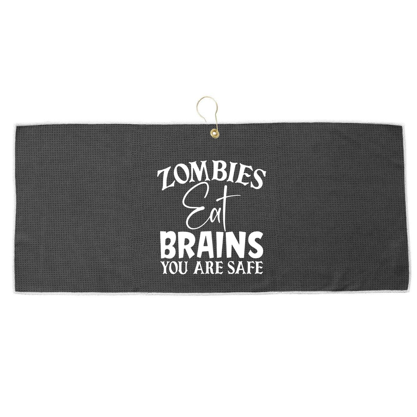 Zombies Brains Safe Large Microfiber Waffle Golf Towel