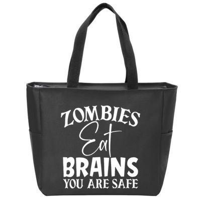 Zombies Brains Safe Zip Tote Bag