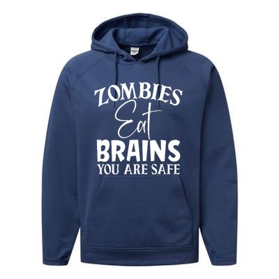 Zombies Brains Safe Performance Fleece Hoodie