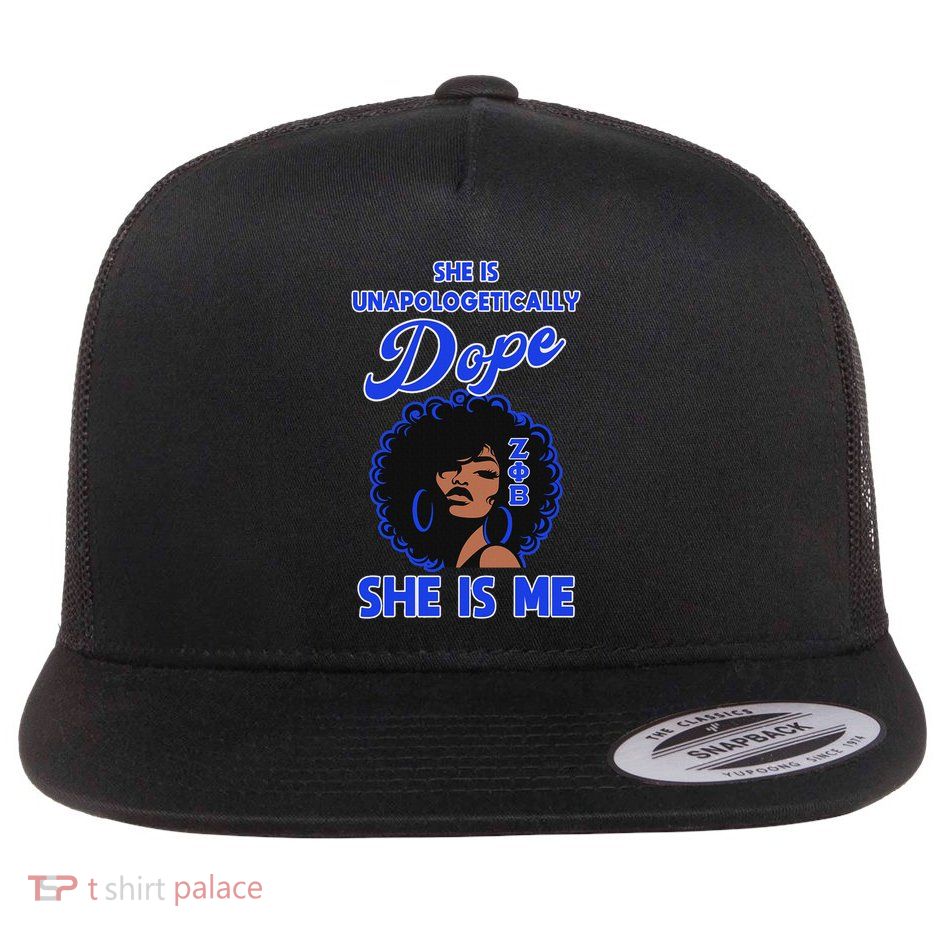 Zeta Beta Sorority Paraphernalia, Zeta Black Girl Pride Flat Bill Trucker Hat