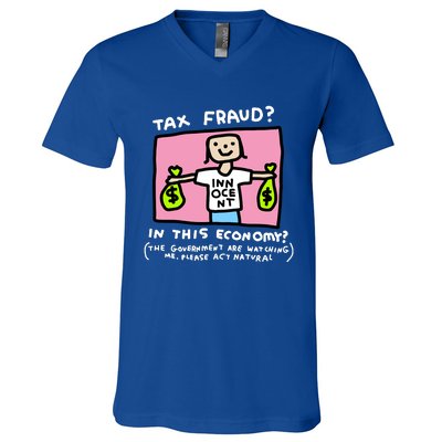 Zoe Bread Tax Fraud In This Economy V-Neck T-Shirt