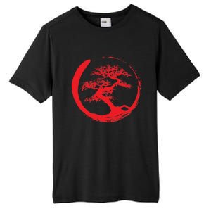 Zen Bonsai Tree In Enso Circle (Red) Tall Fusion ChromaSoft Performance T-Shirt