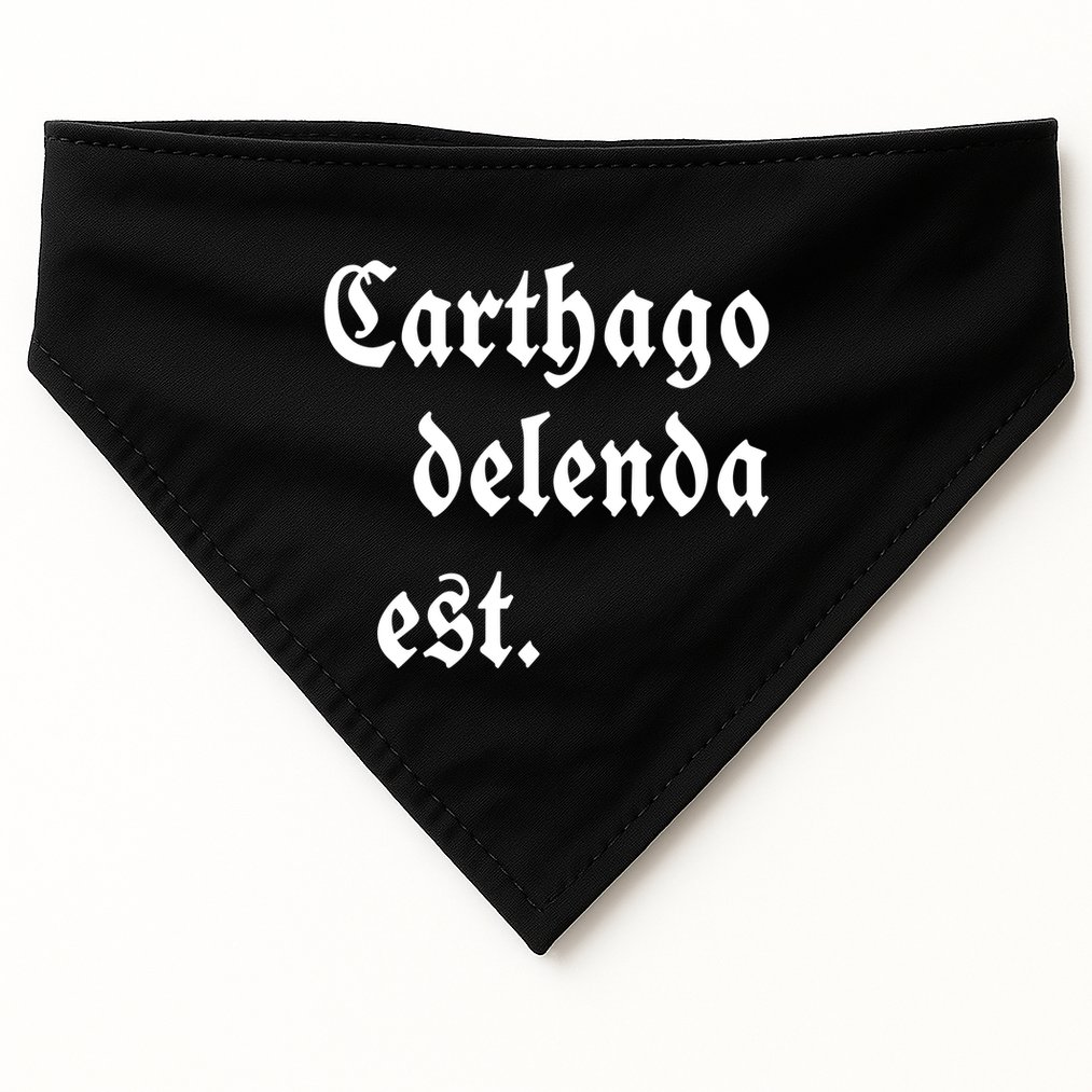 Zuck Bucks Wearing Carthago Delenda Est USA-Made Doggie Bandana