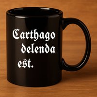 Zuck Bucks Wearing Carthago Delenda Est 11oz C Handle Ceramic Mug