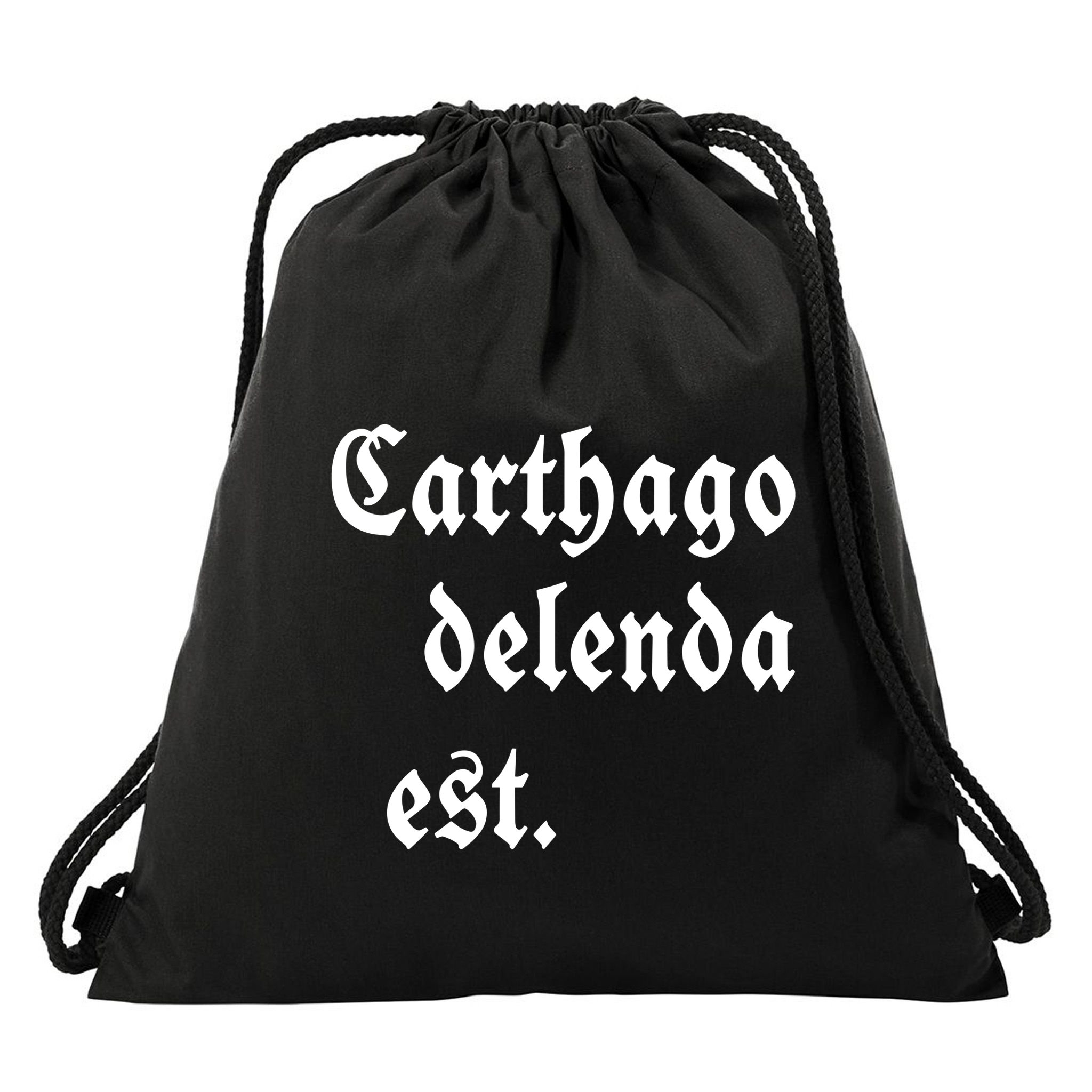 Zuck Bucks Wearing Carthago Delenda Est Drawstring Bag