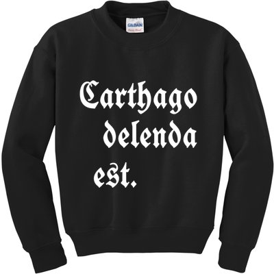 Zuck Bucks Wearing Carthago Delenda Est Kids Sweatshirt