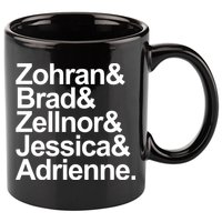Zohran & Brad & Zellnor & Jessica & Adrienne 11oz C Handle Ceramic Mug
