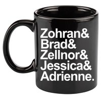 Zohran & Brad & Zellnor & Jessica & Adrienne 11oz C Handle Ceramic Mug