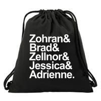 Zohran & Brad & Zellnor & Jessica & Adrienne Drawstring Bag