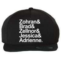 Zohran & Brad & Zellnor & Jessica & Adrienne Wool Snapback Cap