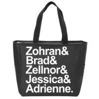Zohran & Brad & Zellnor & Jessica & Adrienne Zip Tote Bag