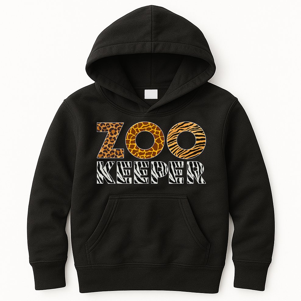 Zookeeper Costume African Animals Zebra Wild Print Savanna Kids Hoodie