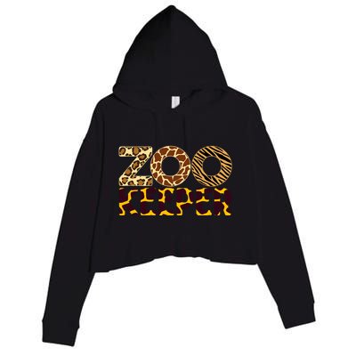 Zookeeper Costume African Animals Zebra Wild Print Crop Fleece Hoodie