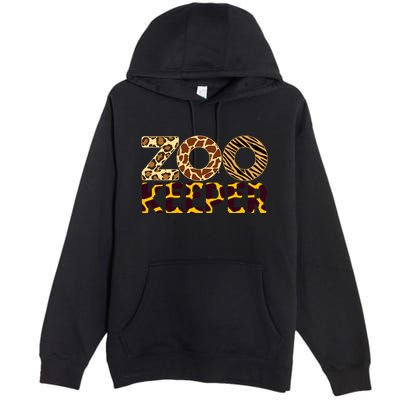 Zookeeper Costume African Animals Zebra Wild Print Premium Pullover Hoodie
