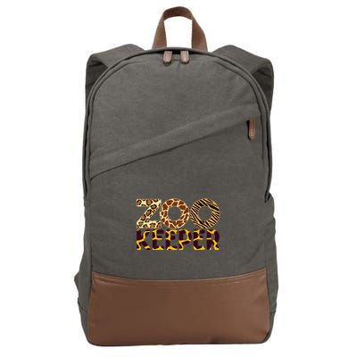 Zookeeper Costume African Animals Zebra Wild Print Cotton Canvas Backpack