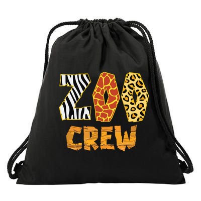 Zoo Crew Animal Print For Kids Or Adults Zoo Group Drawstring Bag