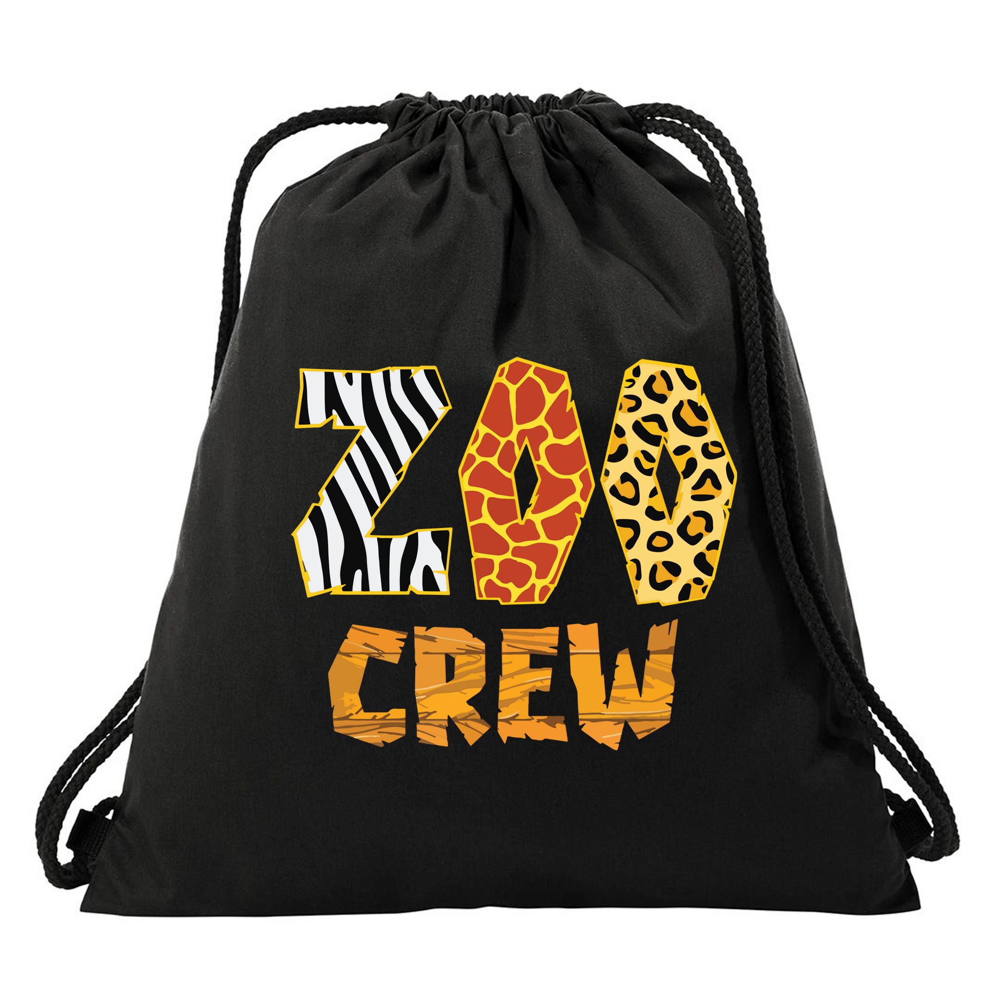 Zoo Crew Animal Print For Kids Or Adults Zoo Group Drawstring Bag