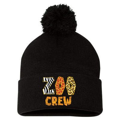 Zoo Crew Animal Print For Kids Or Adults Zoo Group Pom Pom 12in Knit Beanie
