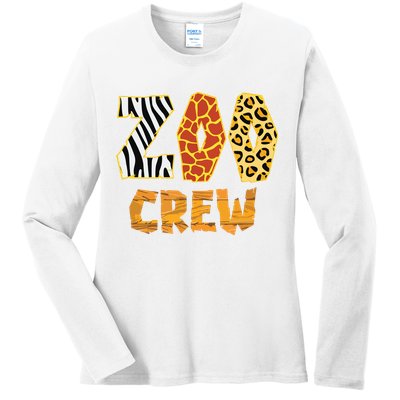 Zoo Crew Animal Print For Kids Or Adults Zoo Group Ladies Long Sleeve Shirt