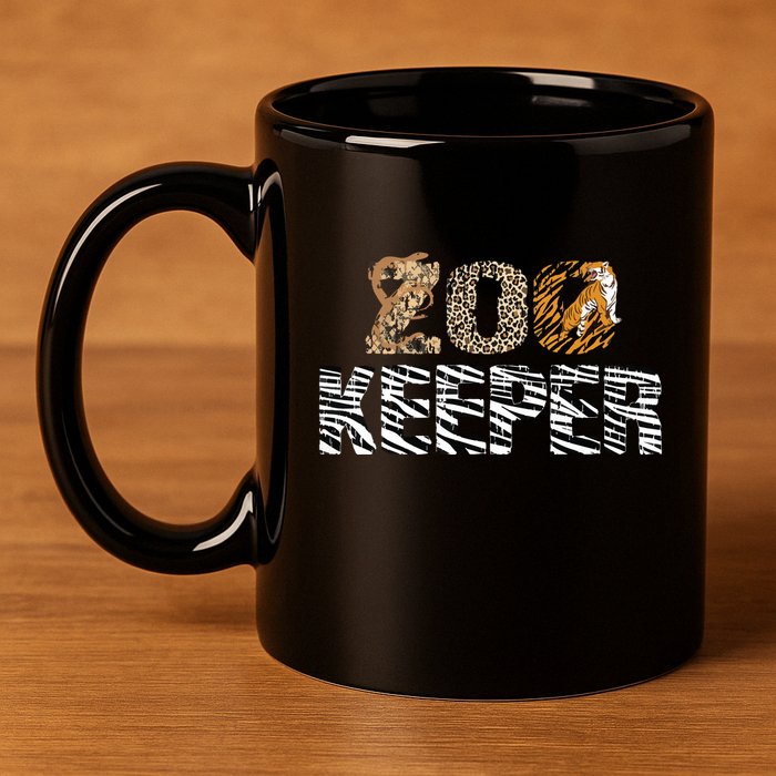 Zookeeper Costume African Animals Zebra Wild Print Savanna 11oz C Handle Ceramic Mug