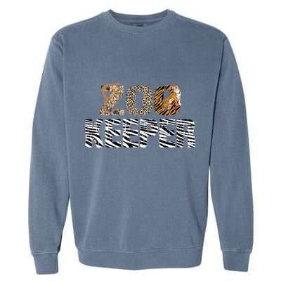 Zookeeper Costume African Animals Zebra Wild Print Savanna Garment-Dyed Sweatshirt